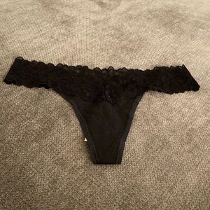 Victoria’s Secret black lace thong panty
